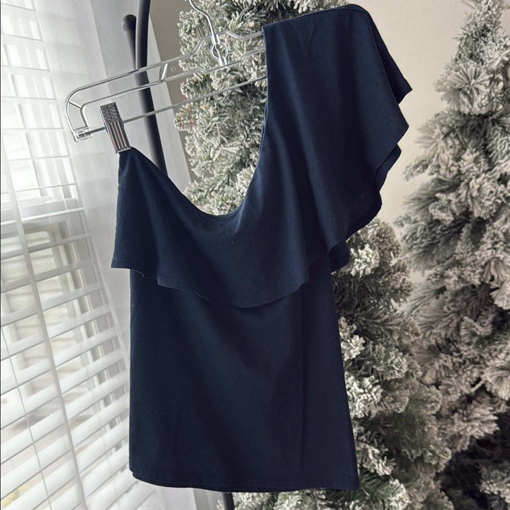 Abercrombie Navy One-Shoulder Top